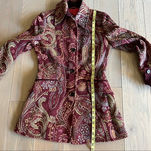 Etro Milano Burgundy Paisley Tapestry Jacket Size 42 Small - Picture 13 of 14